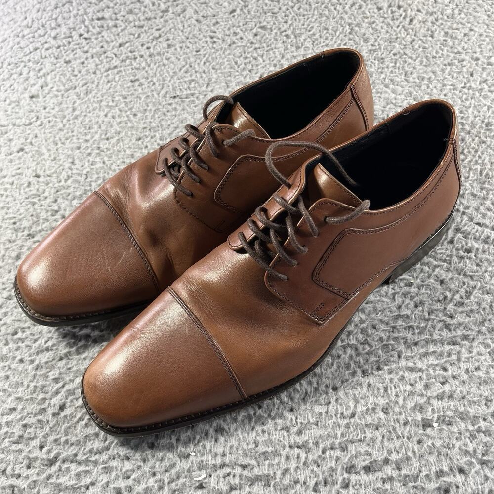 J Murphy by Johnston & Murphy Stanton Cap Toe Leather Dress Shoes Brown Mens 11M - Picture 2 of 9